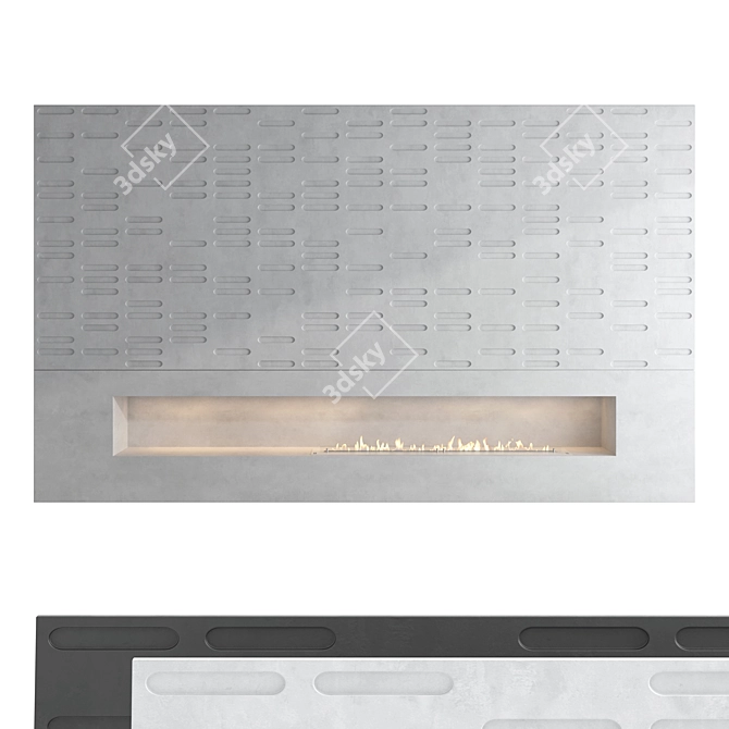 Modern Fireplace Wall Set 48 3D model image 1