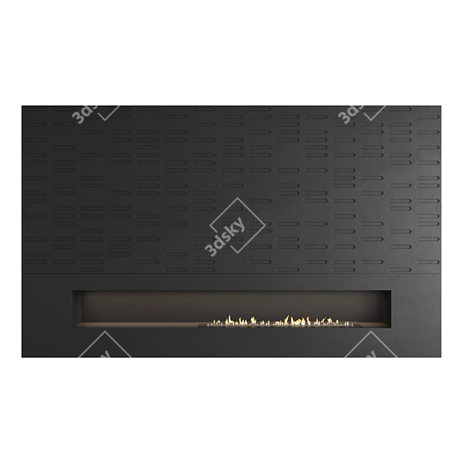 Modern Fireplace Wall Set 48 3D model image 2