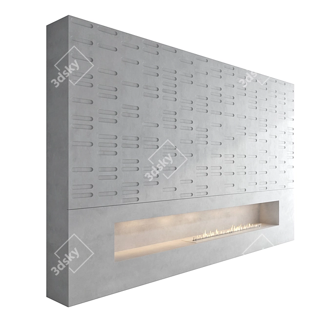 Modern Fireplace Wall Set 48 3D model image 3