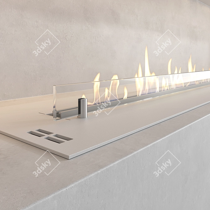 Modern Fireplace Wall Set 48 3D model image 4