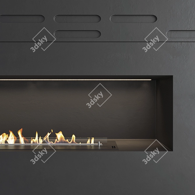 Modern Fireplace Wall Set 48 3D model image 6