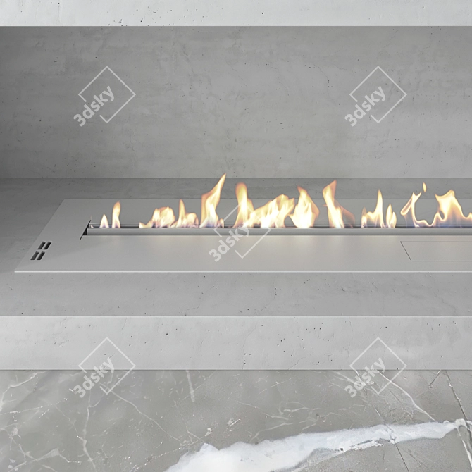 Contemporary Fireplace Wall Set 3D model image 3