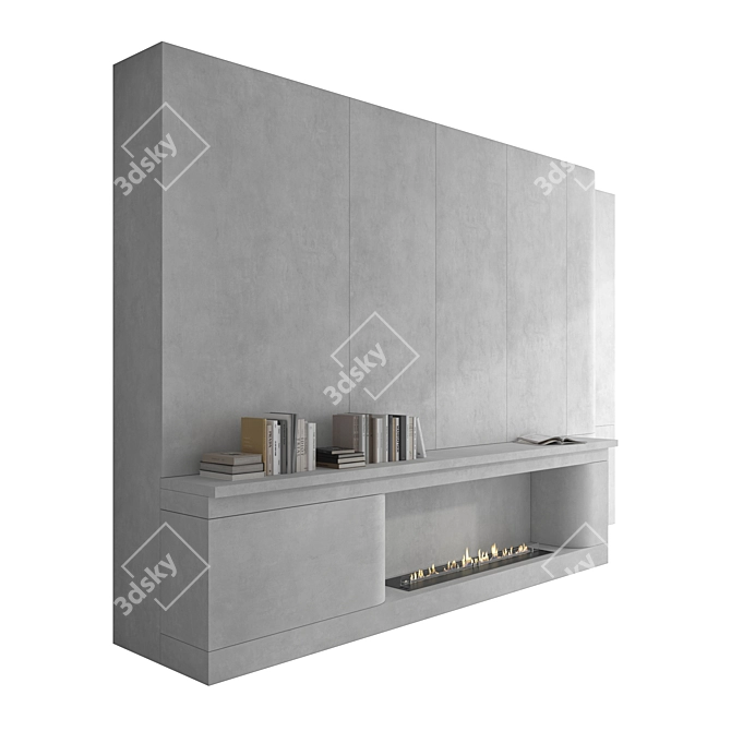 3D Biofireplace Wall Decor Set 3D model image 2