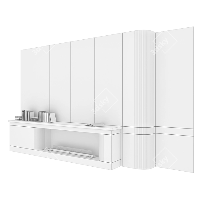 3D Biofireplace Wall Decor Set 3D model image 7