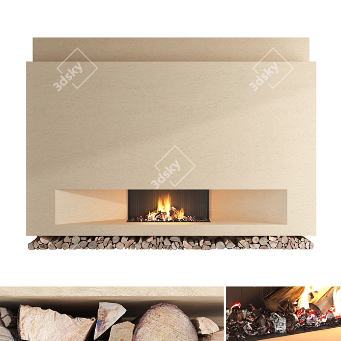 Impression Flame Wall Set 3D model image 1