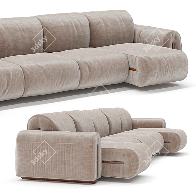 Modular Natuzzi Sofa 3D Model 3D model image 5