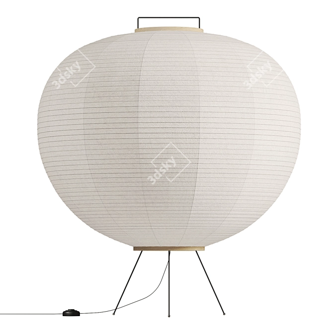 Contemporary Paper Lantern Light Fixture 3D model image 3