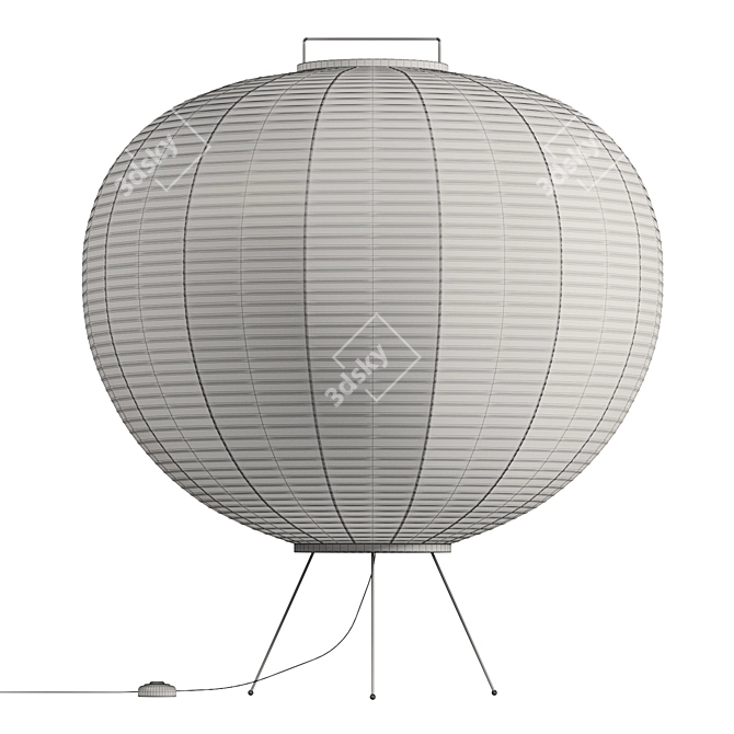 Contemporary Paper Lantern Light Fixture 3D model image 4