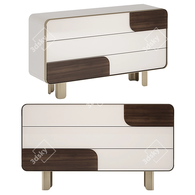 Elegant SOUL Chest Of Drawers 3D model image 4