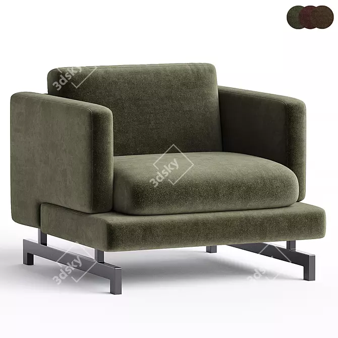 Natuzzi Italia Jeremy Armchair, Fabric Design 3D model image 1