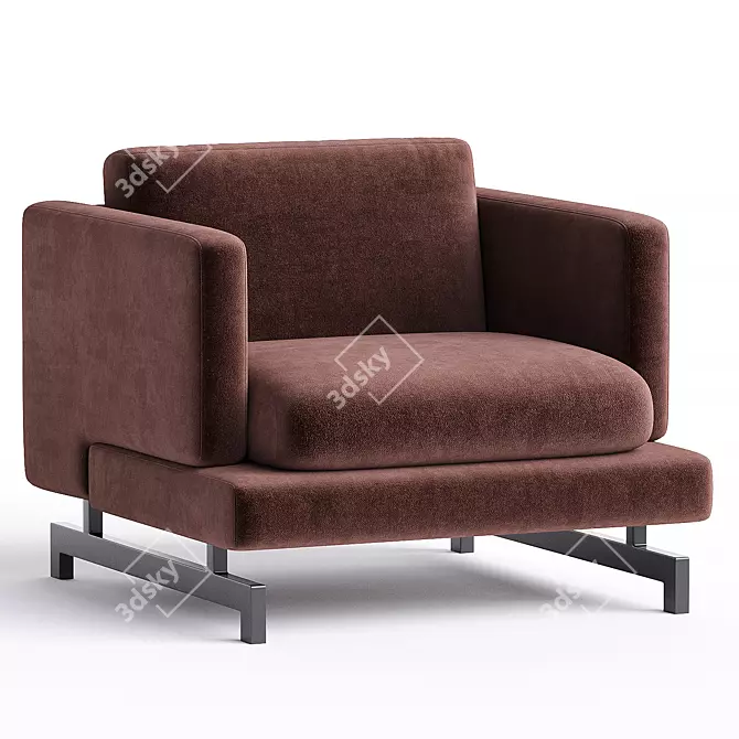 Natuzzi Italia Jeremy Armchair, Fabric Design 3D model image 2