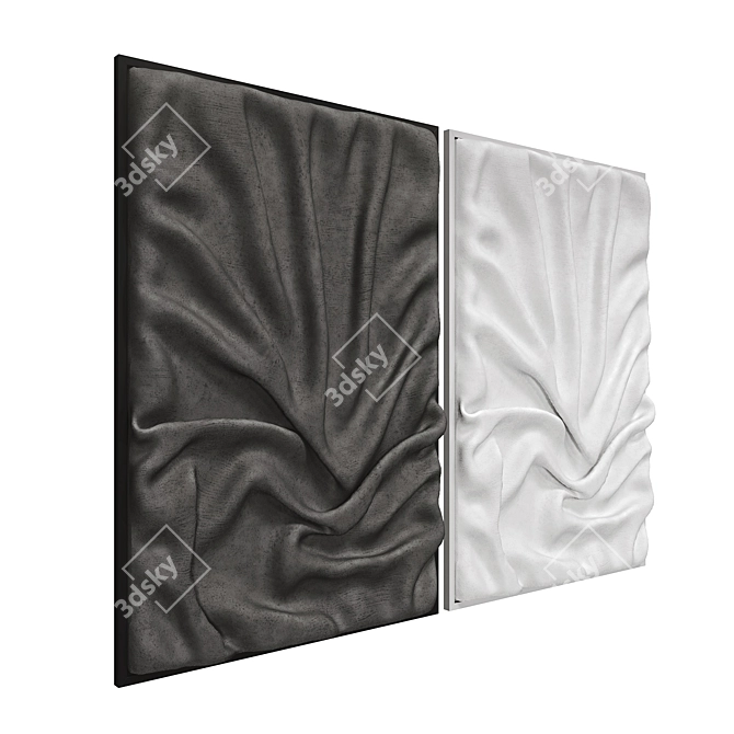 Textured Art Set, Crumpled Fabric Effect 3D model image 2