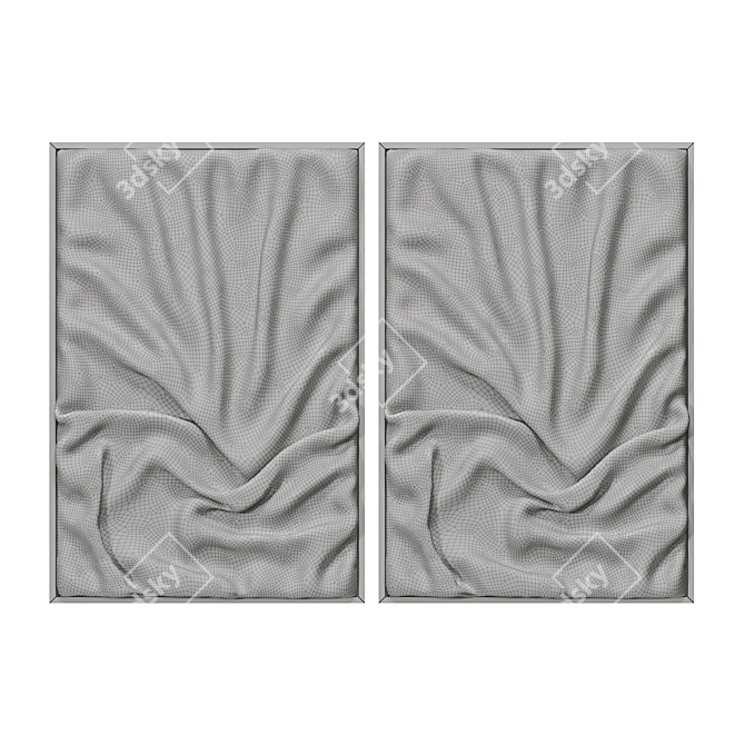 Textured Art Set, Crumpled Fabric Effect 3D model image 3