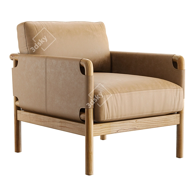 Chic Navarro Ash Wood Chair 3D model image 1