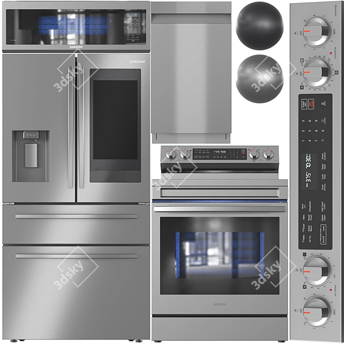 Samsung Smart Appliance Set 3D model image 1