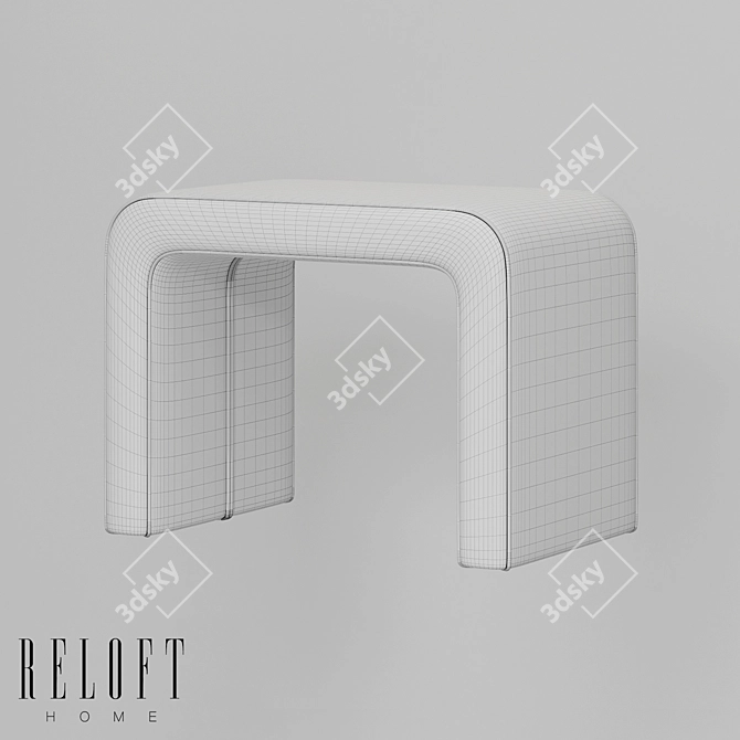 Modern Wave Bench Stool 3D model image 2