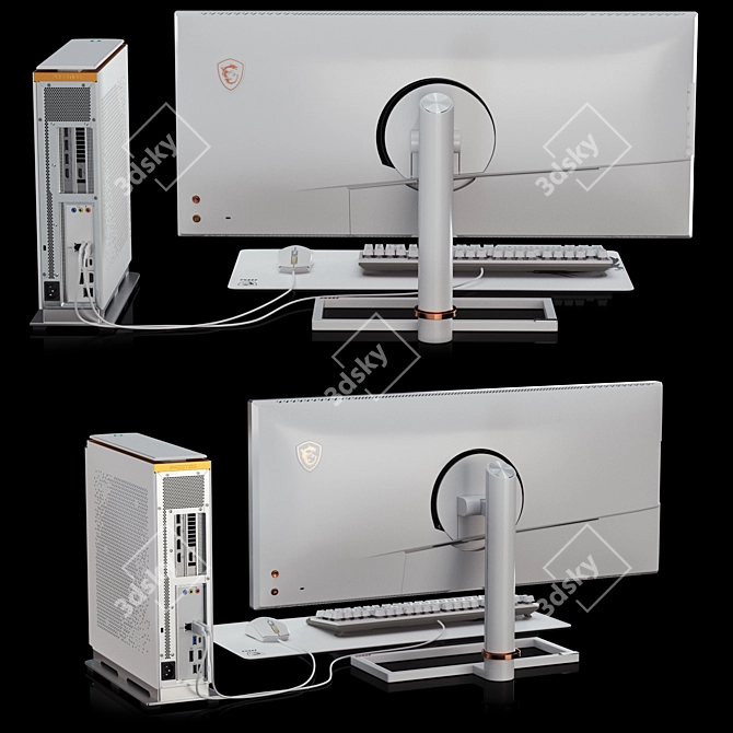 Stylish & Powerful PC Workstation 3D model image 2