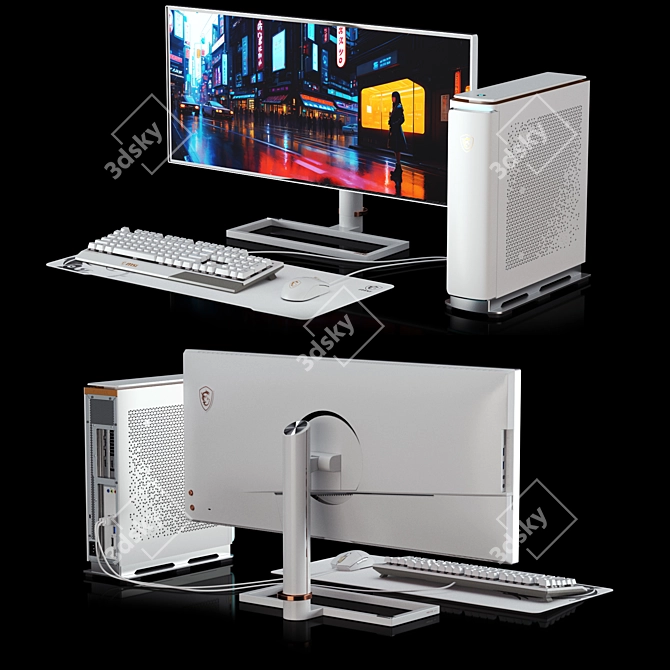 Stylish & Powerful PC Workstation 3D model image 3