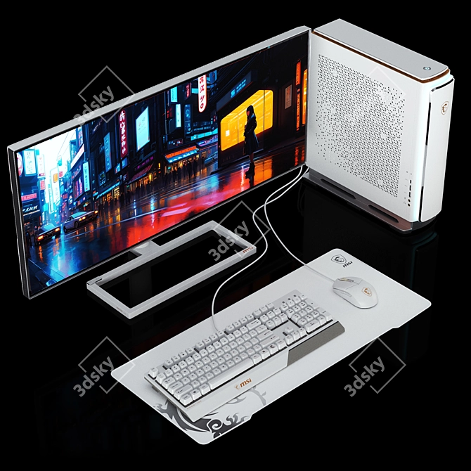 Stylish & Powerful PC Workstation 3D model image 4