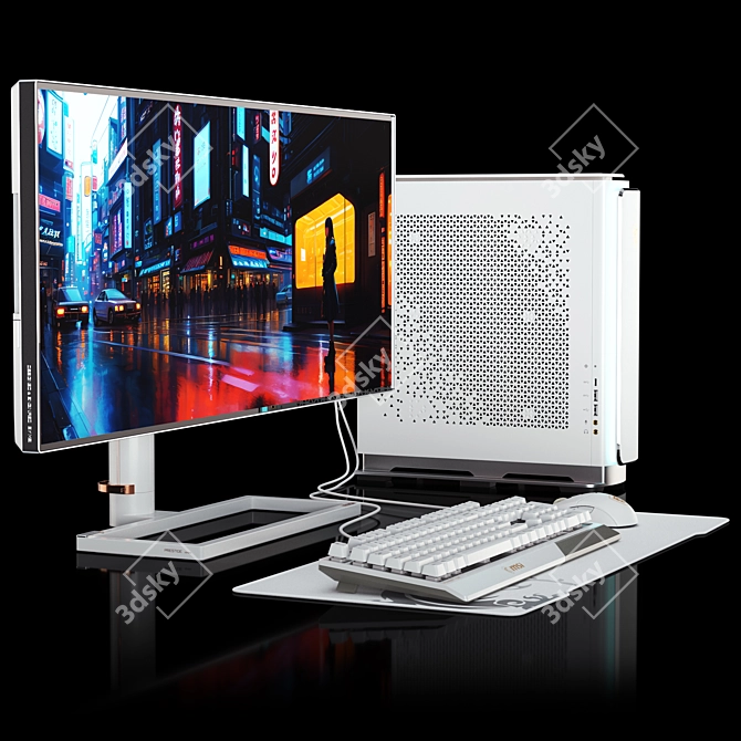 Stylish & Powerful PC Workstation 3D model image 5