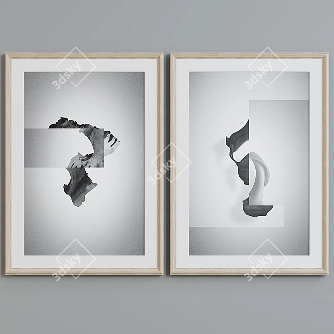 Modern Abstract Picture Frame Set 3D model image 5