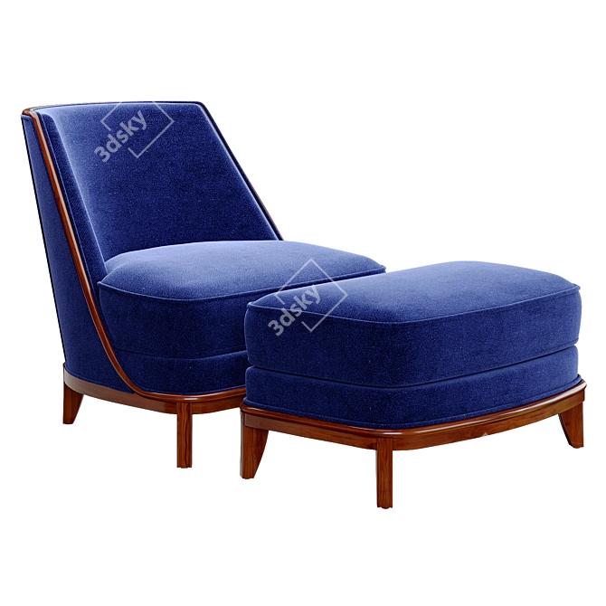 Normandie Art Deco Lounge Set 3D model image 1