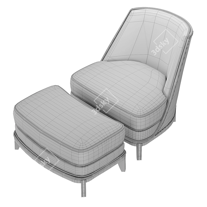 Normandie Art Deco Lounge Set 3D model image 8