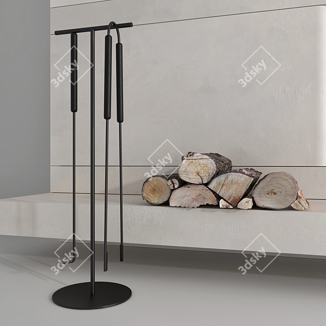 Modern 3D Fireplace Wall Art 3D model image 4