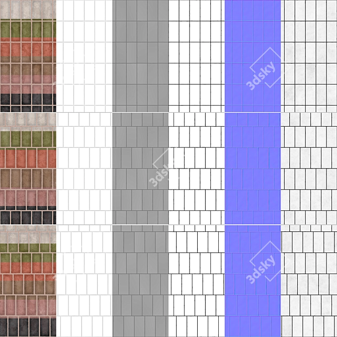 Lusa Ceramic Tiles Set 020 3D model image 5