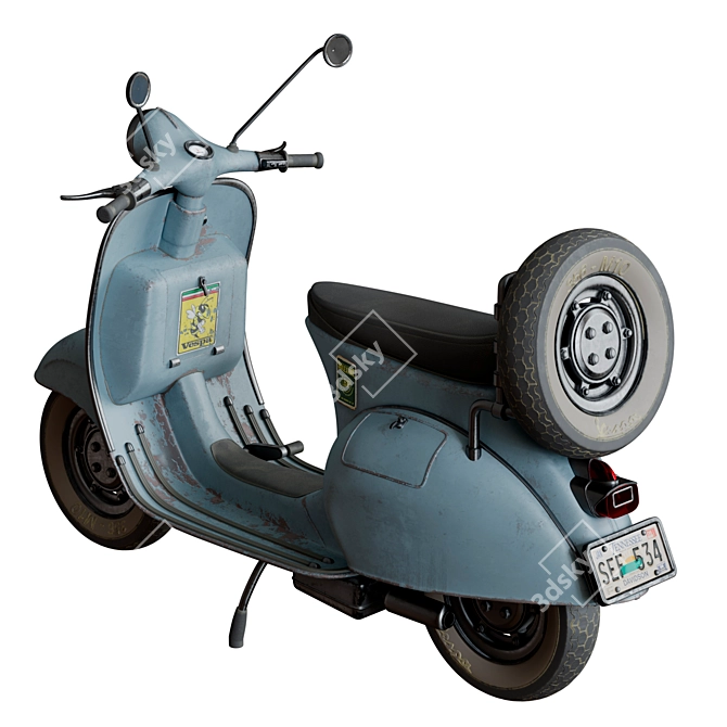 Vintage Italian Vespa Scooter 3D model image 2