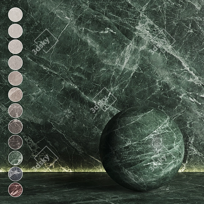  Seamlеss Marble Textures Pack 3D model image 1