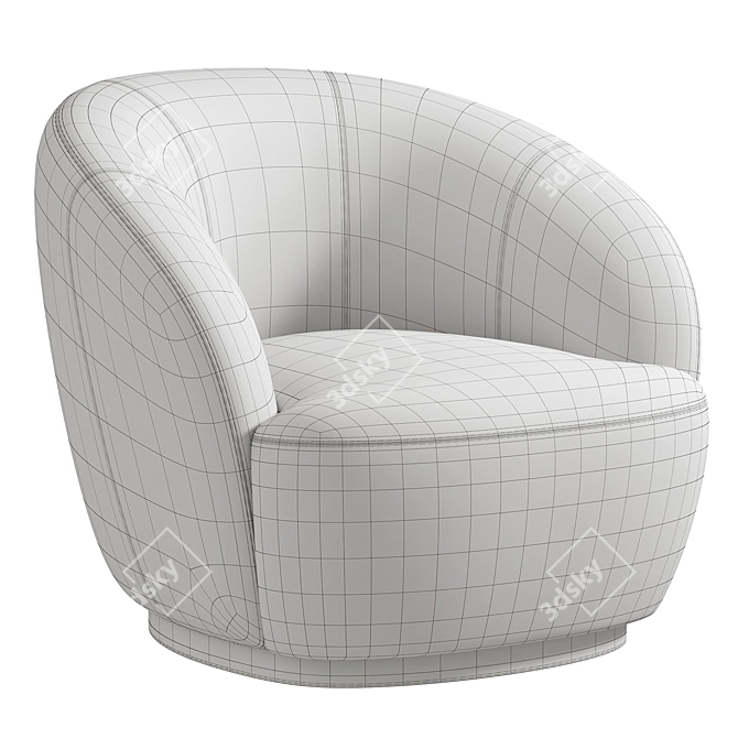 Modern Chic Club Armchair Furniture 3D model image 4