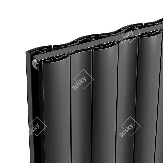 Apollo Wave Horizontal Designer Radiator 3D model image 2