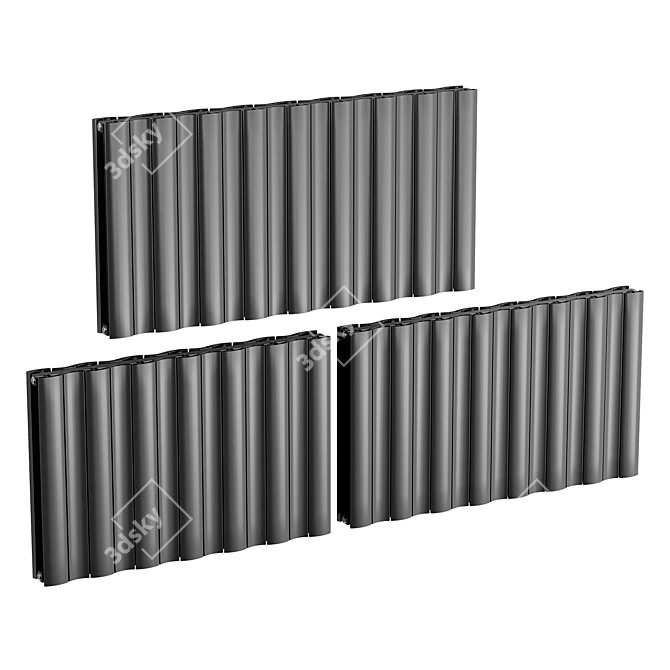 Apollo Wave Horizontal Designer Radiator 3D model image 3