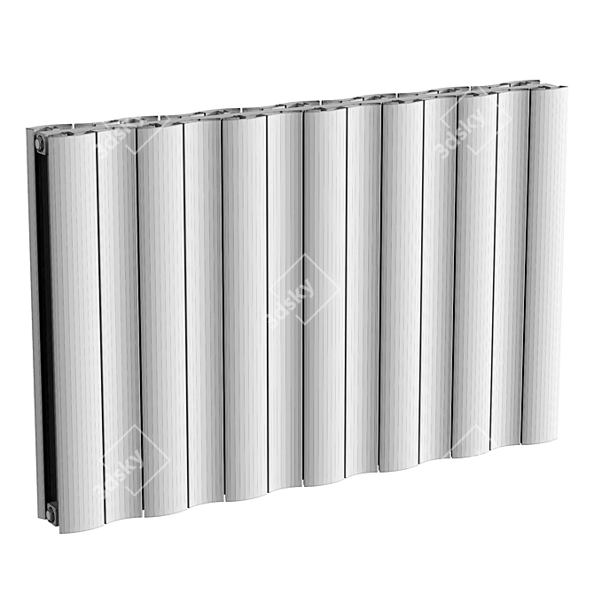 Apollo Wave Horizontal Designer Radiator 3D model image 4