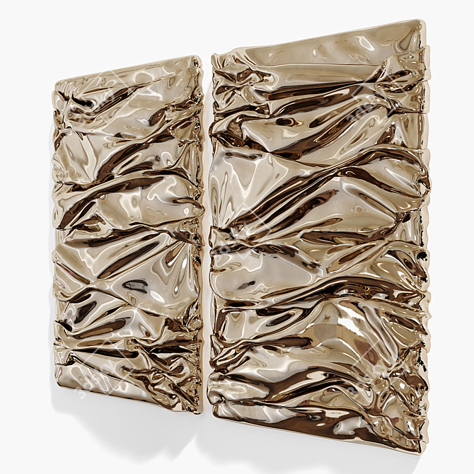 Metallic & Gypsum Wall Sculptures 3D model image 3