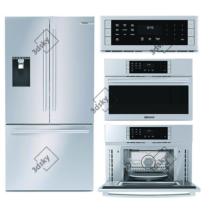 Bosch 500 French Set Refrigerator 3D model image 1