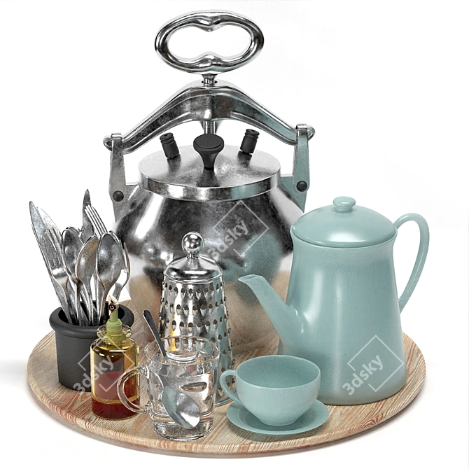 Modern Kitchen Tableware Set 01 3D model image 1