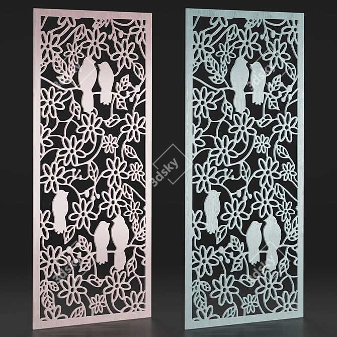 Spring Inspired Panel and Box 3D model image 1