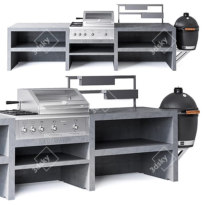 Outdoor Cooking T-Bone Grill 3D model image 1