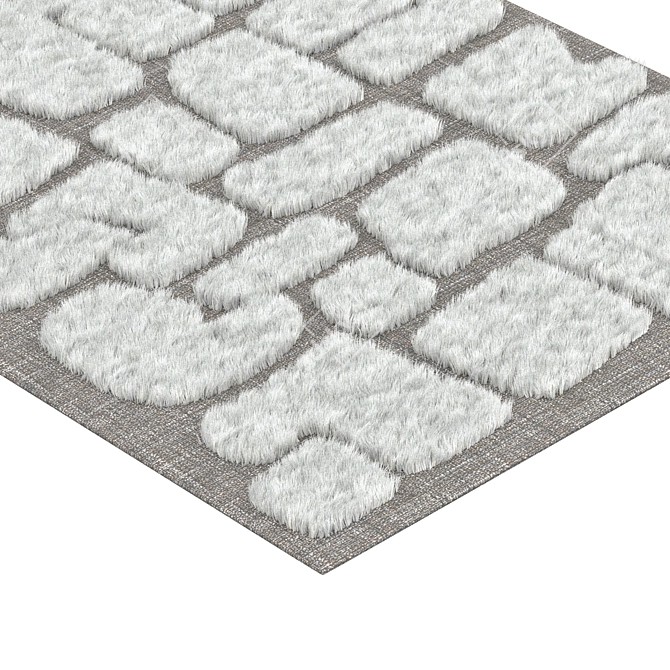 Hand-Knitted Wool Blend Teocali Rug 3D model image 3