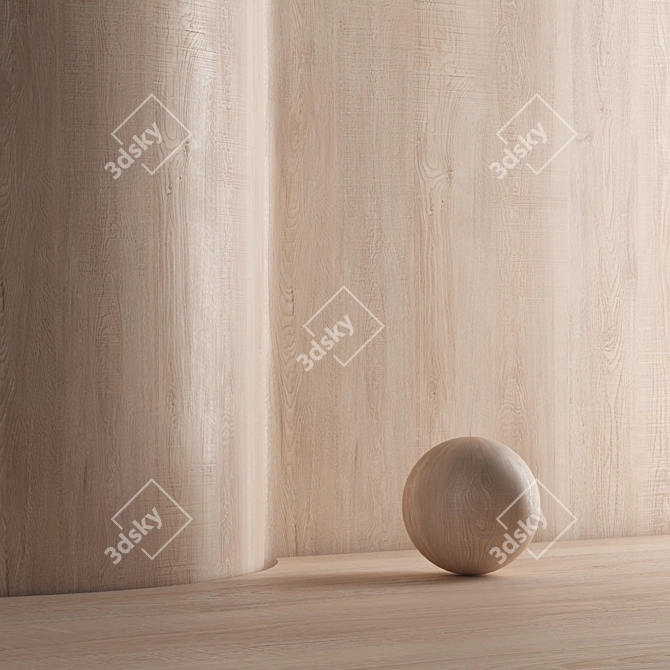 Seamless Oak Wood Texture 006 3D model image 4