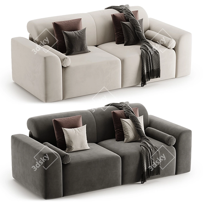 Baivin Soft Light Corner Sofa 3D model image 1