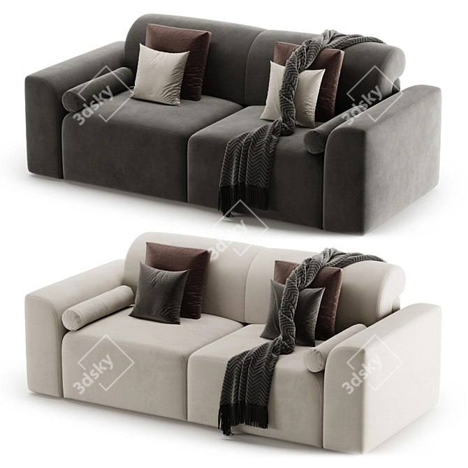 Baivin Soft Light Corner Sofa 3D model image 2