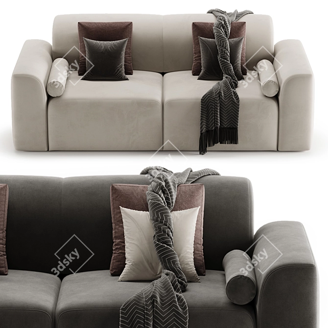 Baivin Soft Light Corner Sofa 3D model image 3