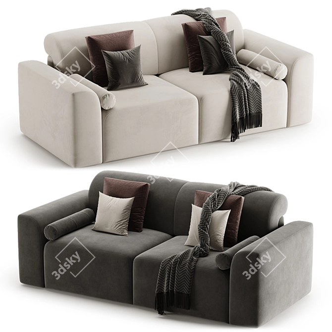 Baivin Soft Light Corner Sofa 3D model image 5