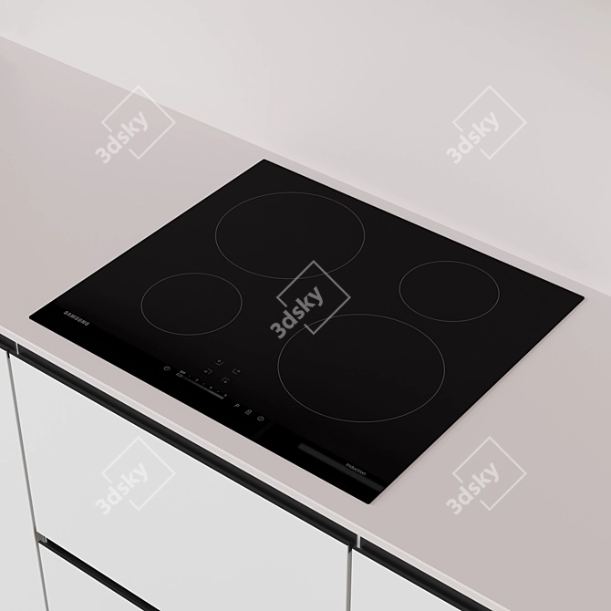 Customizable Modern Kitchen Design 3D model image 5