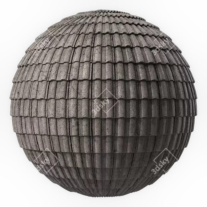 Concrete Roofing Seamless PBR Materials 3D model image 2