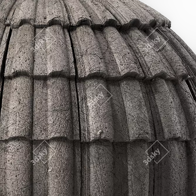 Concrete Roofing Seamless PBR Materials 3D model image 3