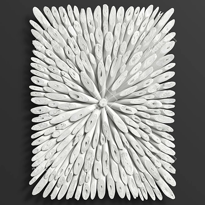 Whitewashed Bahama Wood Wall Decor 3D model image 2